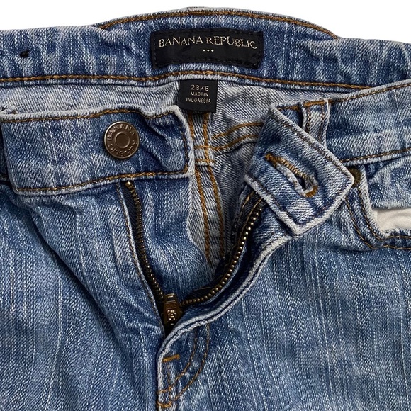 Banana Republic Factory Mid Rise Boot Cut Jeans Medium Blue Wash Denim 28 6 - Picture 3 of 16